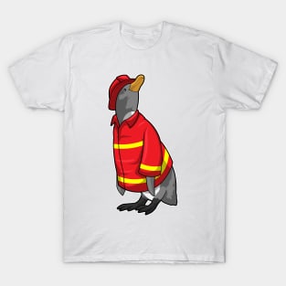 Penguin as Firefighter with Helmet T-Shirt